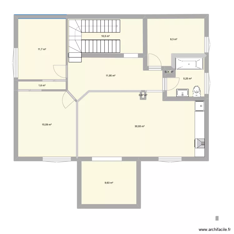 Appartement modifi&eacute; . Plan de 