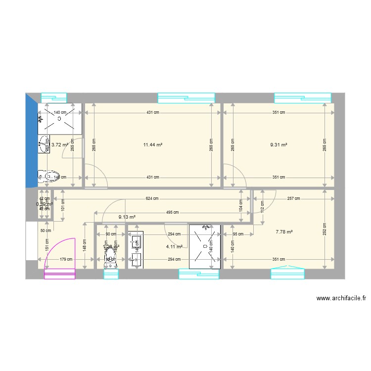 sdb chambres. Plan de 0 pièce et 0 m2