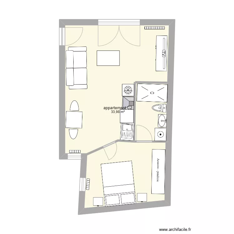 appartement C2. Plan de 