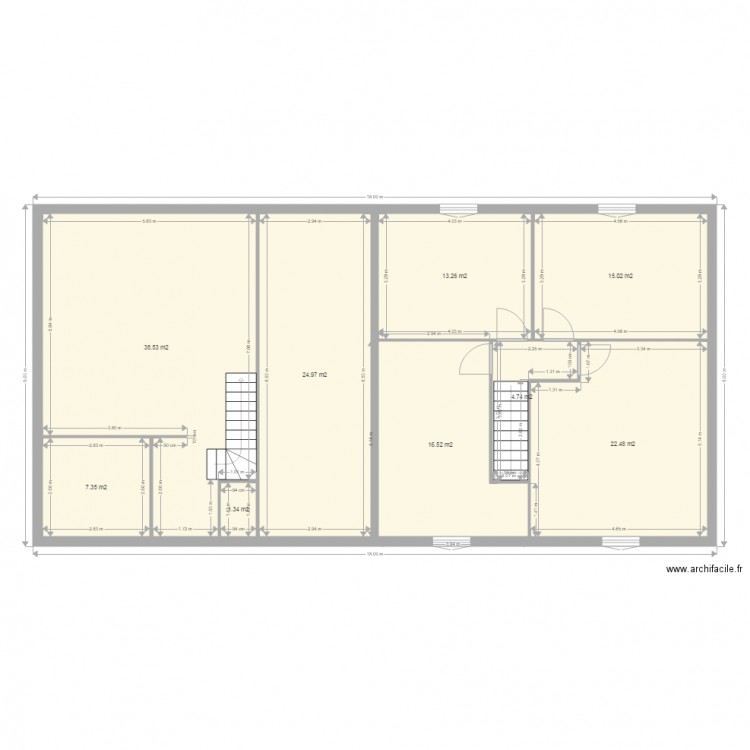 maison mitoyenne etage. Plan de 0 pièce et 0 m2