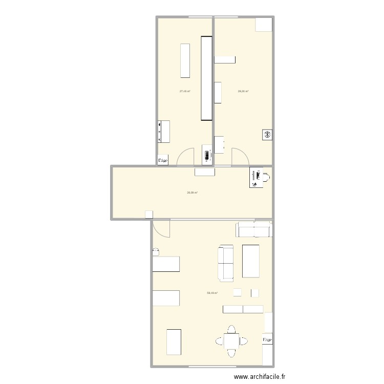 campus solidaire. Plan de 4 pièces et 144 m2