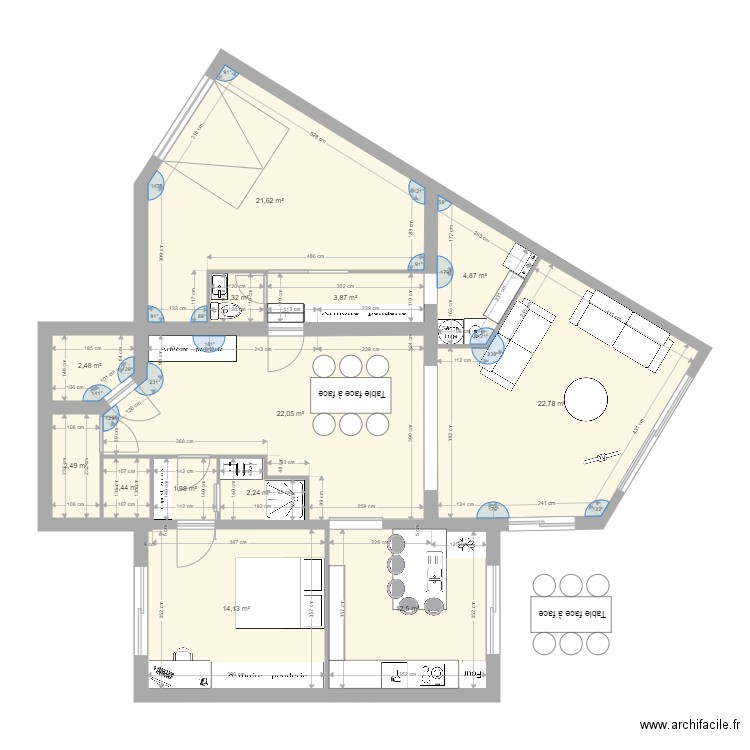 RdC variante 3. Plan de 0 pièce et 0 m2