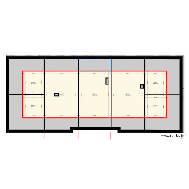 SALINIE EXISTANT. Plan de 56 pièces et 636 m2