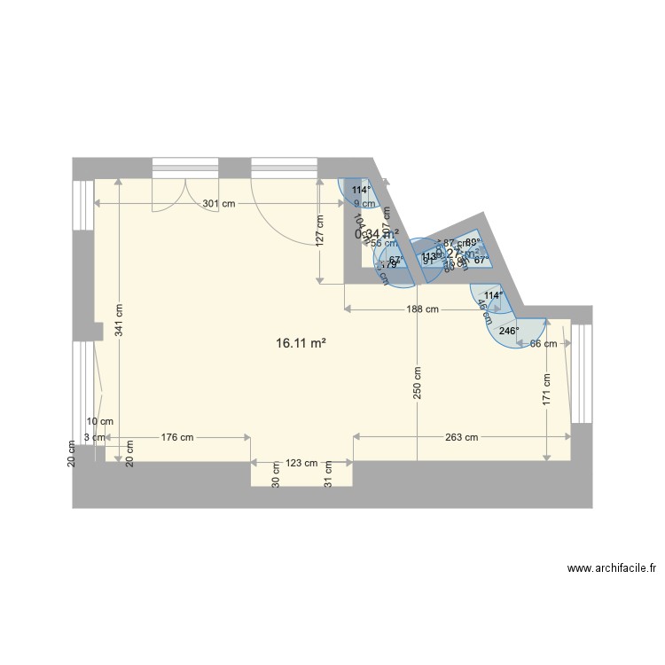 Chambre Alex agrandie. Plan de 0 pièce et 0 m2