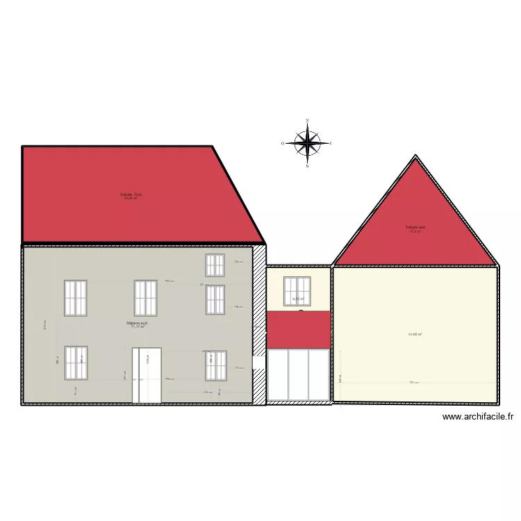 Plan fa&ccedil;ade SUD . Plan de 