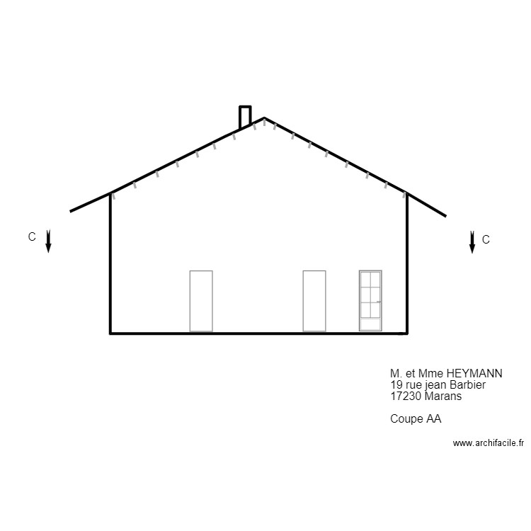 Coupe actuelle. Plan de 0 pièce et 0 m2