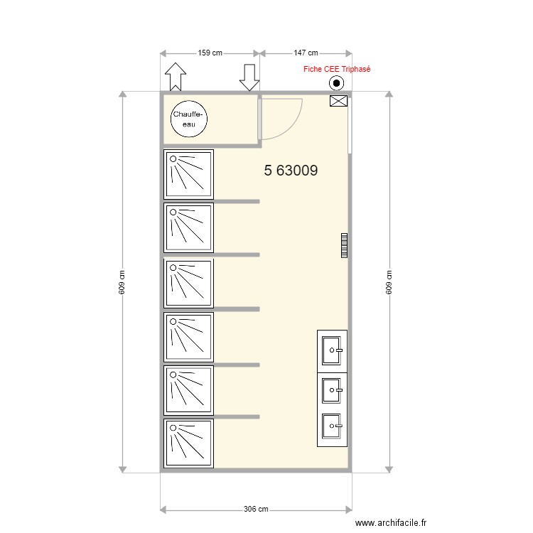 5 63009. Plan de 2 pièces et 17 m2