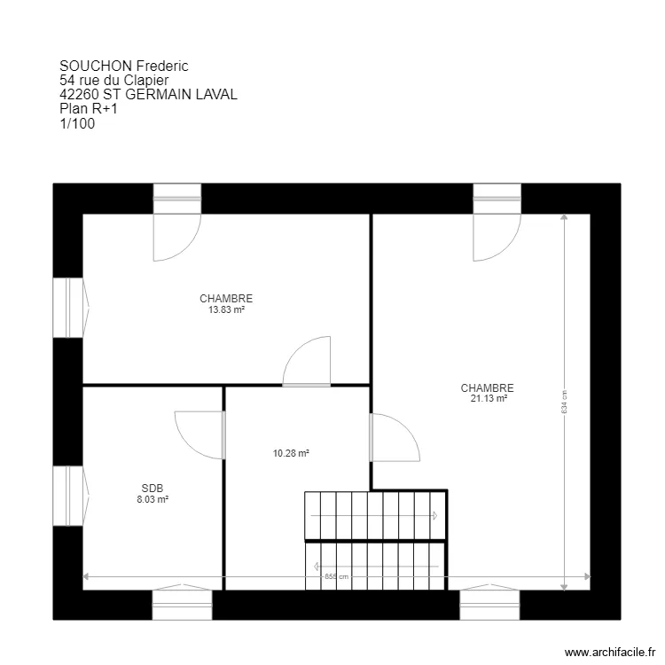 SOUCHON 42260 St Germain Laval. Plan de SOUCHON 42260 St Germain Laval. Plan de