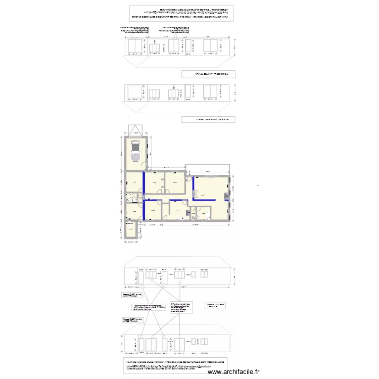 facade OUEST. Plan de 