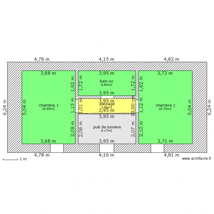Bloc habitation stockage étage. Plan de 0 pièce et 0 m2