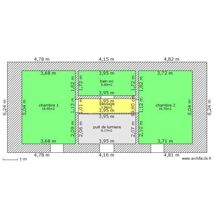 Bloc habitation stockage étage. Plan de 0 pièce et 0 m2