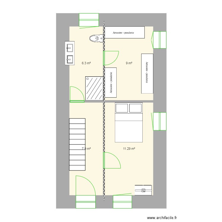 modif 2 pieces. Plan de 0 pièce et 0 m2