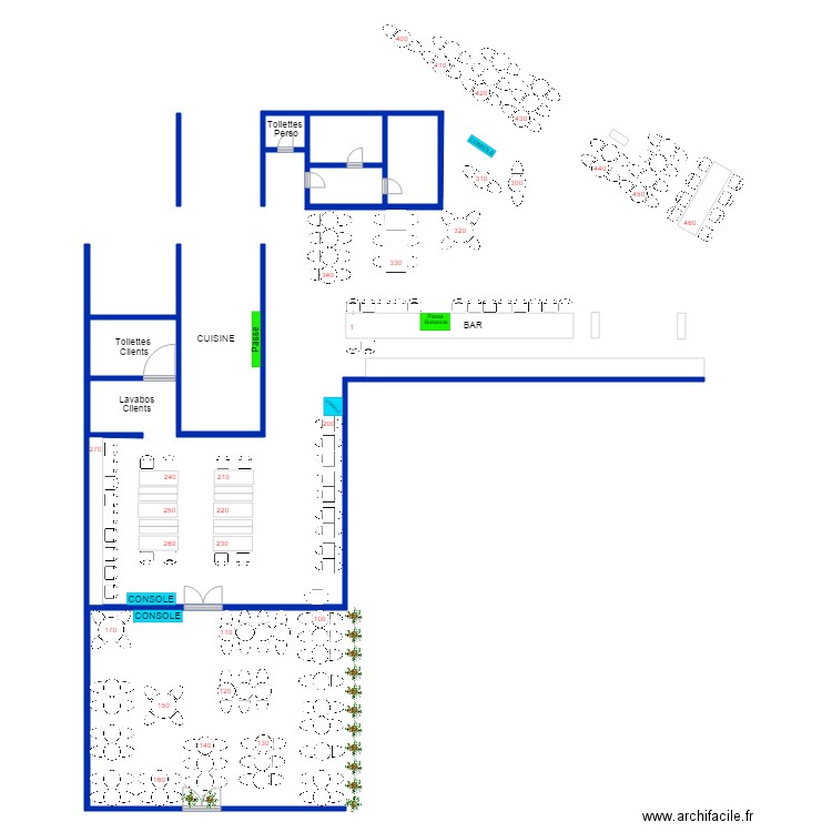 Plan de Table Hanoi Ca Phe Défense. Plan de 0 pièce et 0 m2