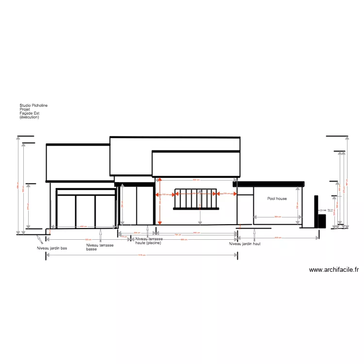 Studio Picholine Projet 03 18 1 Fa&ccedil;ade Est  Pool house. Plan de 