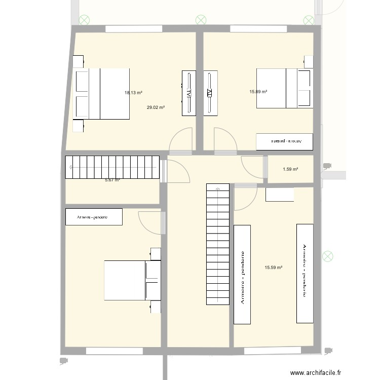 Etage meubles. Plan de 0 pièce et 0 m2