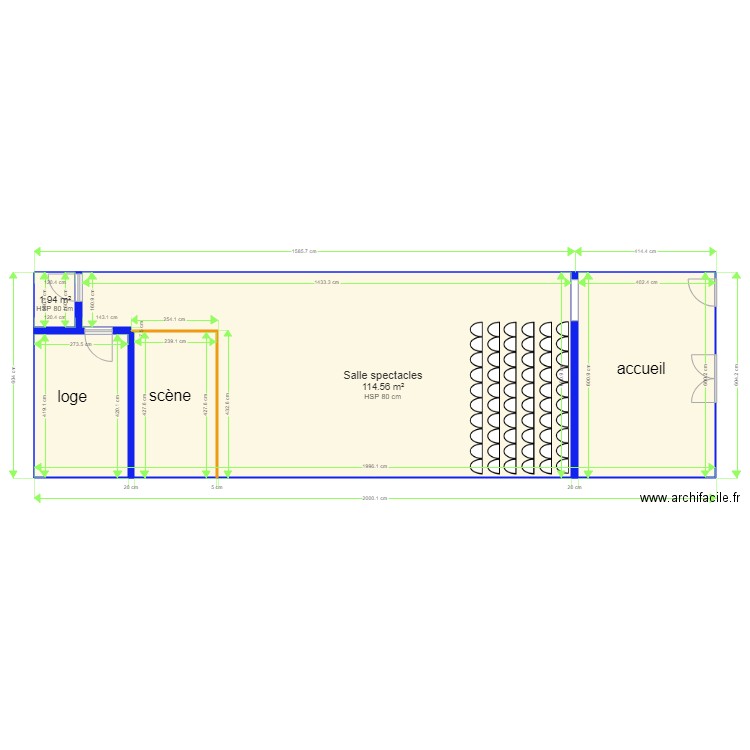 Théâtre. Plan de 0 pièce et 0 m2