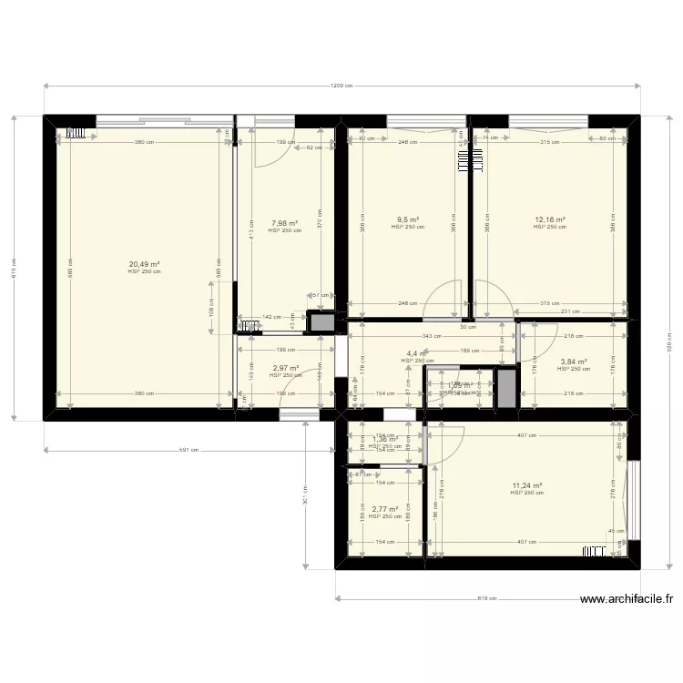30 Cours de Bilbao - Existant. Plan de 