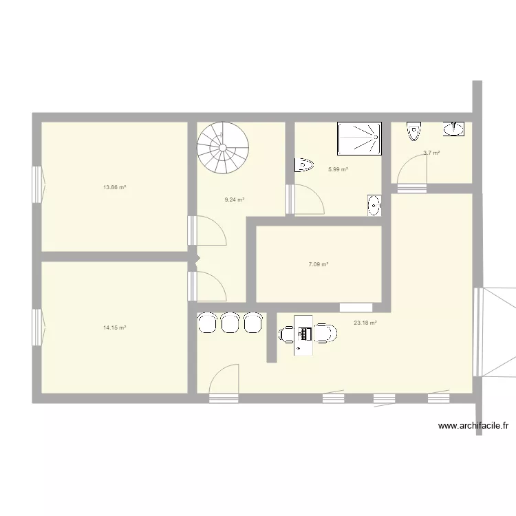 r&eacute;novation maison et cabinet. Plan de 
