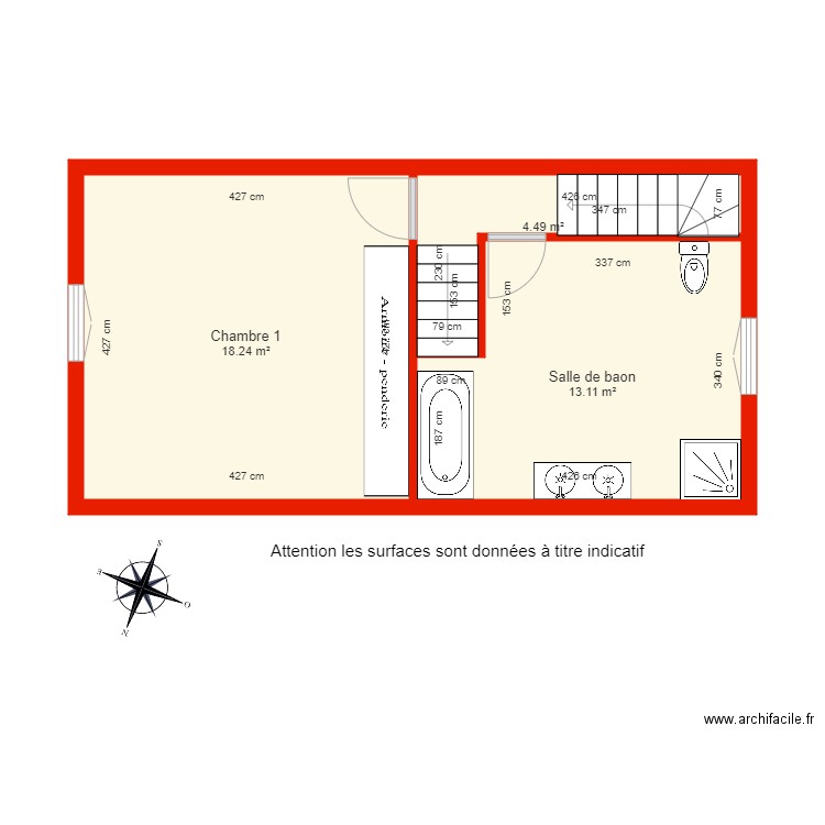 BI 5725 JM étage 1 côté. Plan de 0 pièce et 0 m2