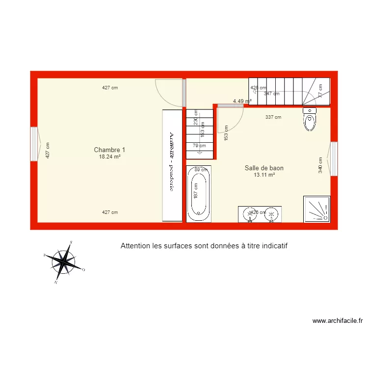 BI 5725 JM &eacute;tage 1 c&ocirc;t&eacute;. Plan de 