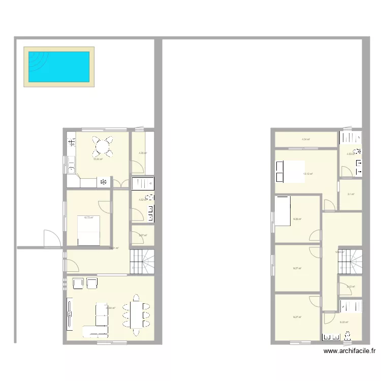 casa piso 1ed. Plan de 