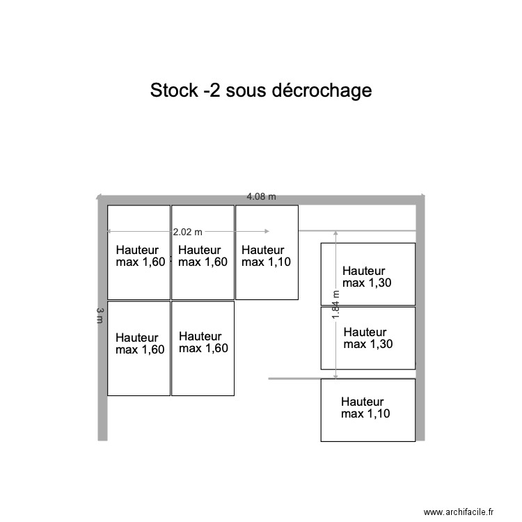 Salle stock sous décrochage . Plan de 0 pièce et 0 m2