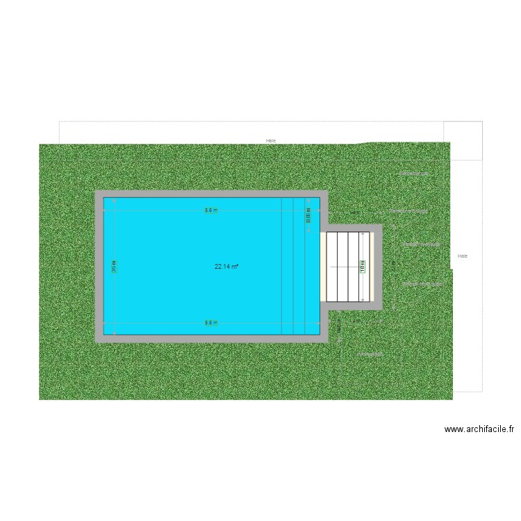 plan piscine 2. Plan de 0 pièce et 0 m2