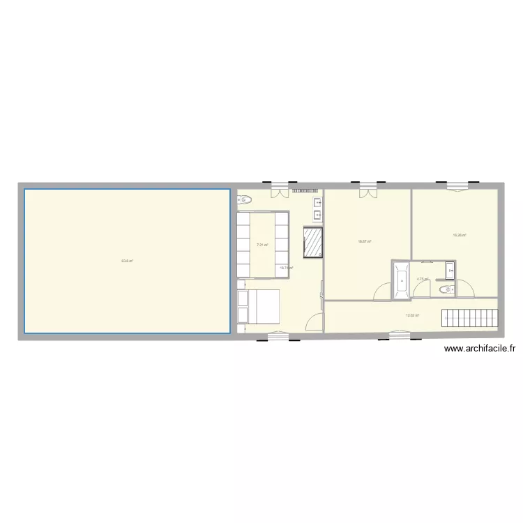 Maison Barsac 1er V4. Plan de 
