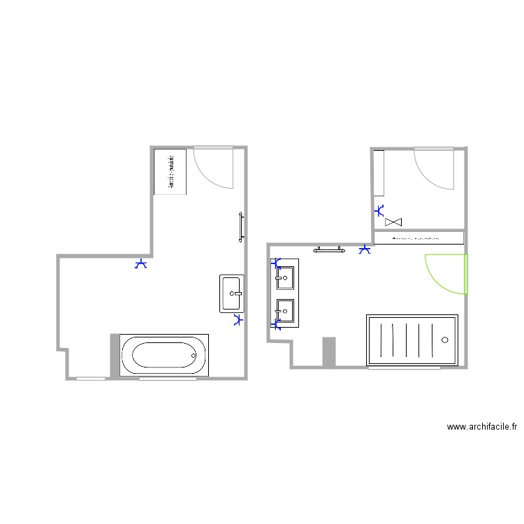 SDB Actuelle. Plan de 0 pièce et 0 m2