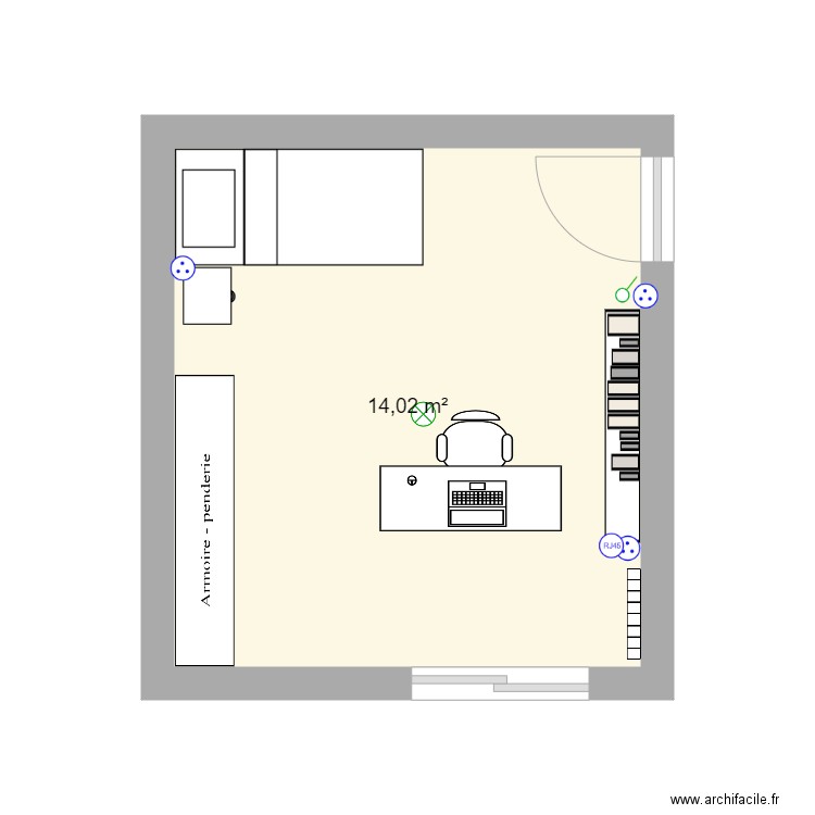 chambre F ovest. Plan de 0 pièce et 0 m2