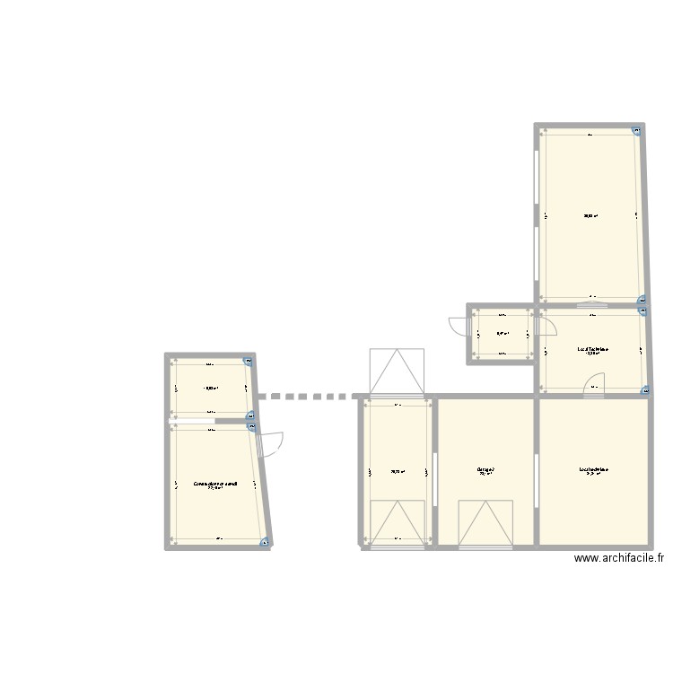 Plan de masse. Plan de 8 pièces et 173 m2