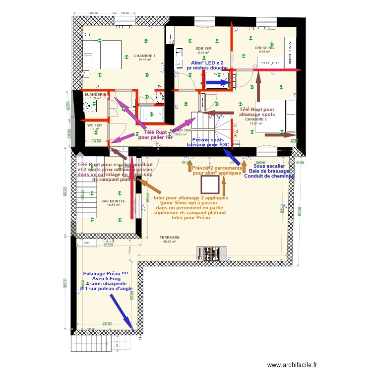 NEW Etage 1 Electricien. Plan de 0 pièce et 0 m2