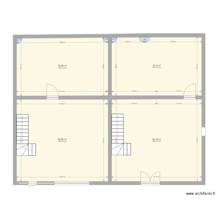 Plan maison bas. Plan de 4 pièces et 118 m2