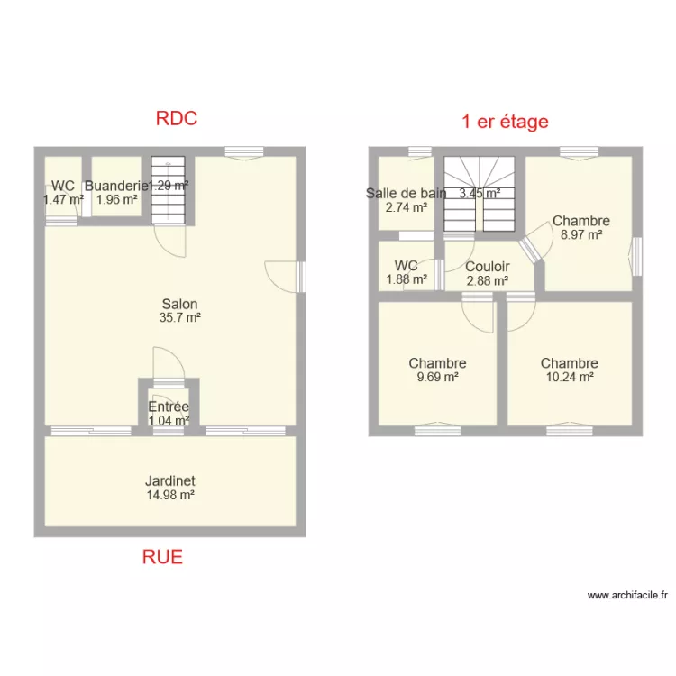 HAYON modif maison. Plan de 
