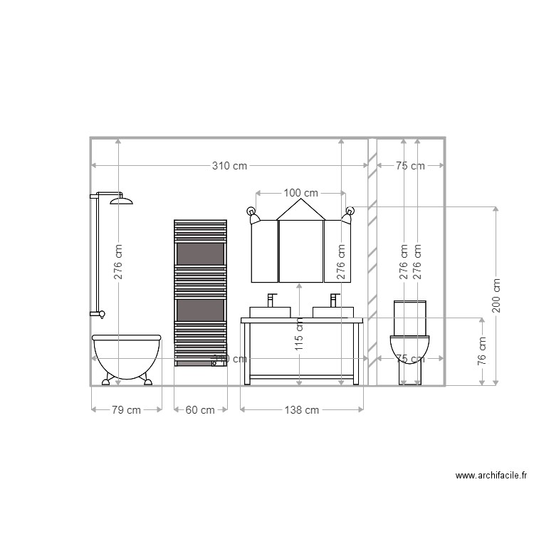 Projection SdB parentale. Plan de 0 pièce et 0 m2