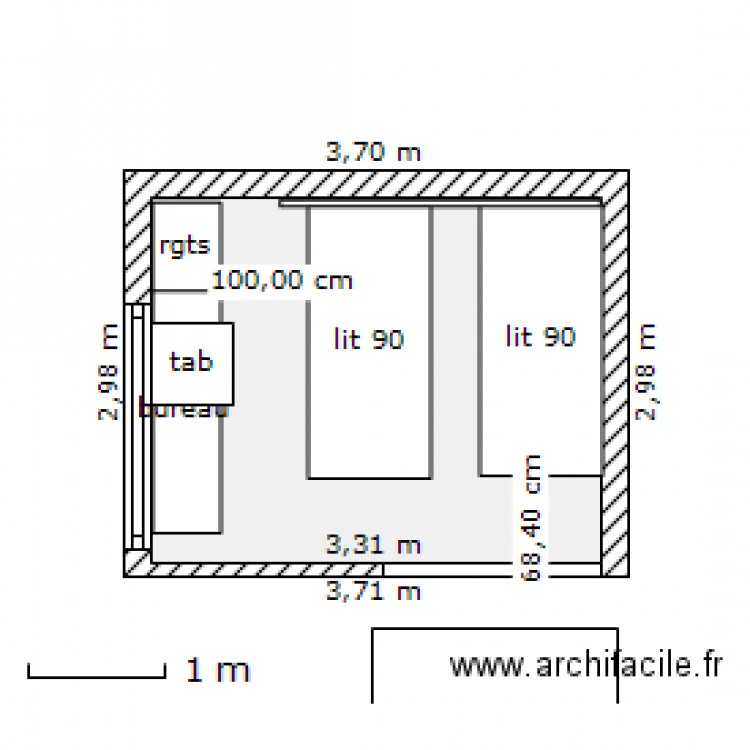 SUITE chambre bureau . Plan de 0 pièce et 0 m2