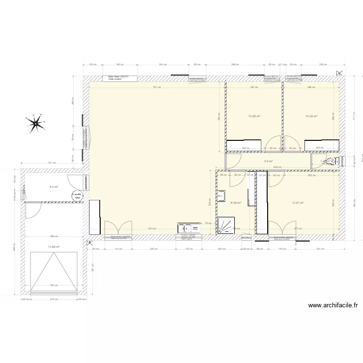 Maison sanitaires placards tele elec. Plan de 