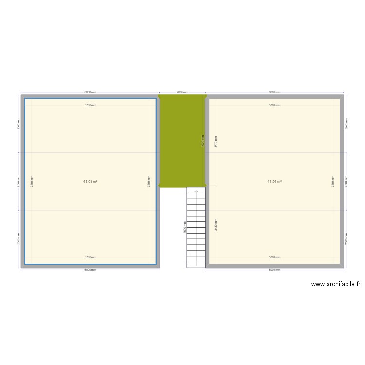 6 75 . Plan de 3 pièces et 89 m2