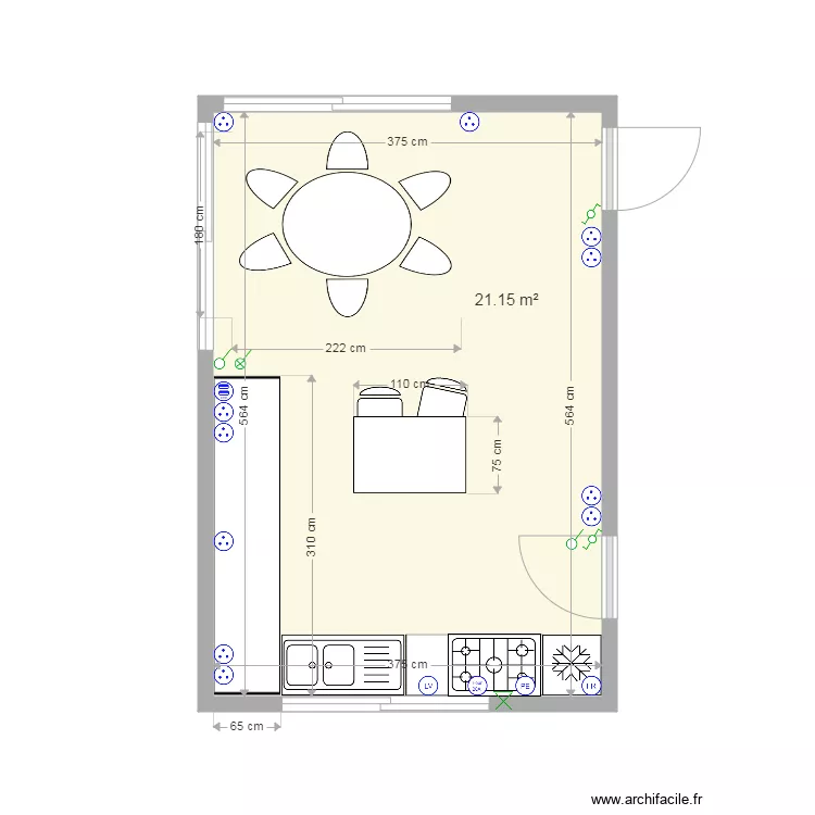 Cuisine avec élec. Plan de Cuisine avec élec. Plan de