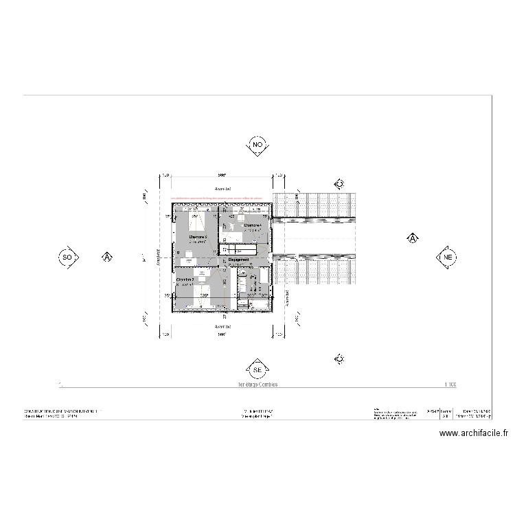 plan electrique etage modifié. Plan de 0 pièce et 0 m2