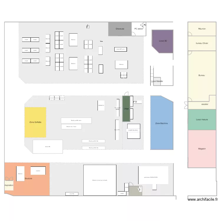 atelier MM. Plan de atelier MM. Plan de