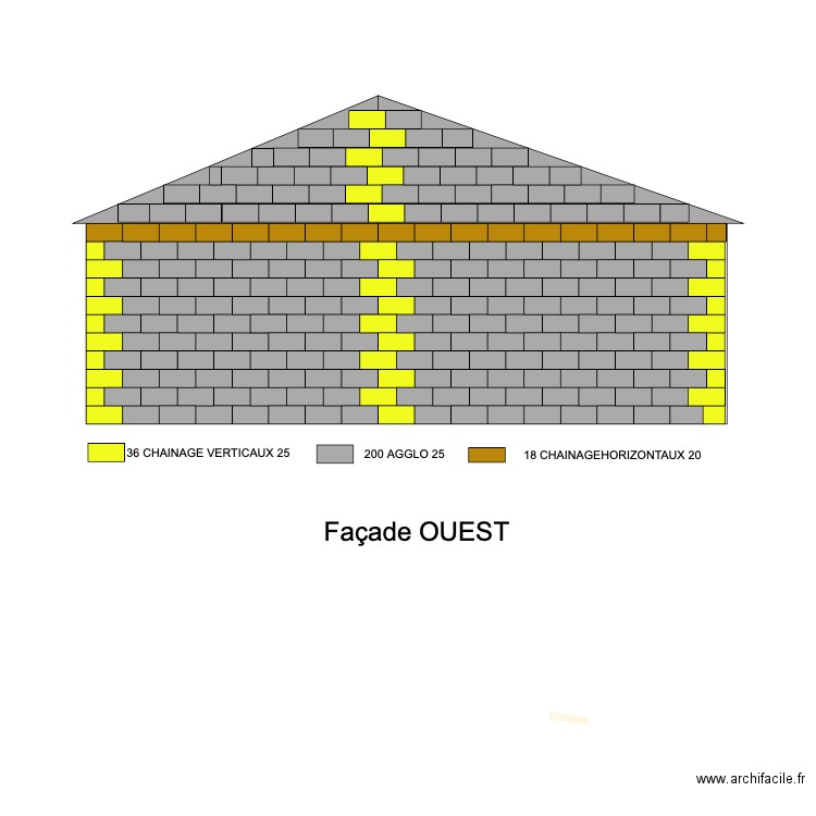 FACADE OUEST. Plan de 0 pièce et 0 m2