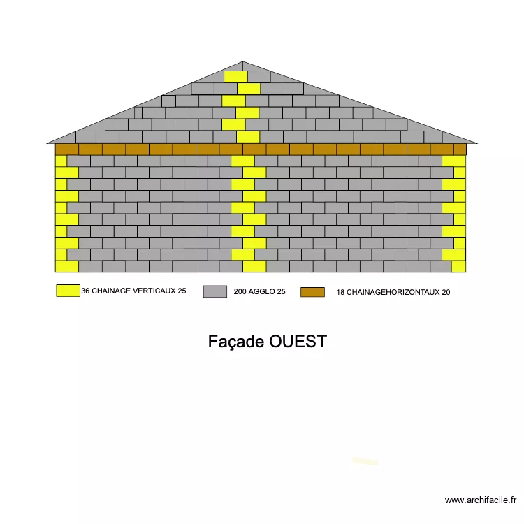 FACADE OUEST. Plan de 