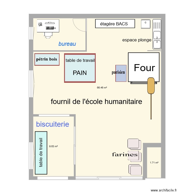 human school AVEC BISCUITERIE. Plan de 0 pièce et 0 m2