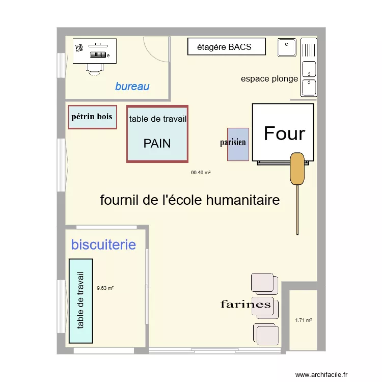 human school AVEC BISCUITERIE. Plan de human school AVEC BISCUITERIE. Plan de