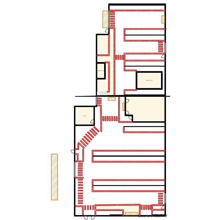 ENTREPOT CITE. Plan de 13 pièces et 220 m2
