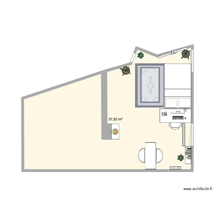 Maison 2023 option 3. Plan de 1 pièce et 32 m2