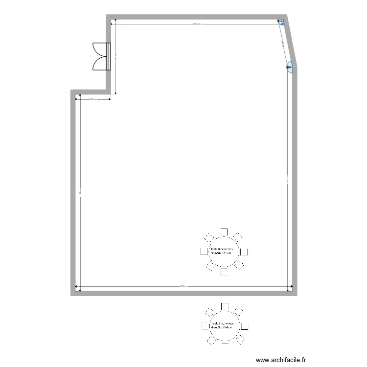 Salle mariage. Plan de 