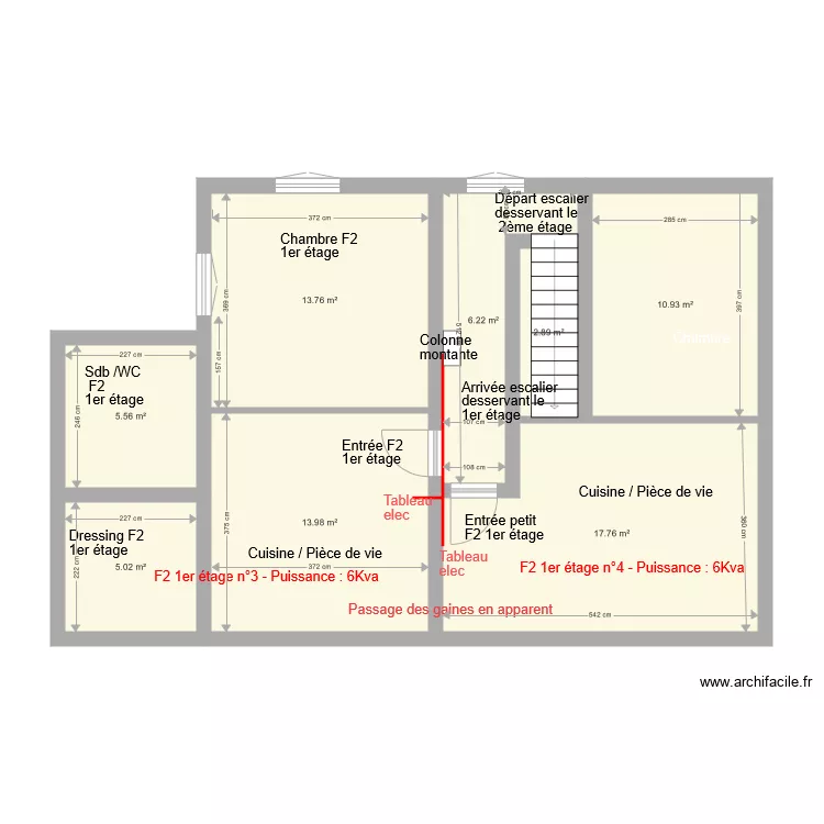 Marnaz Maison 1er &eacute;tage avec isolation 10cm murs ext&eacute;rieurs. Plan de 