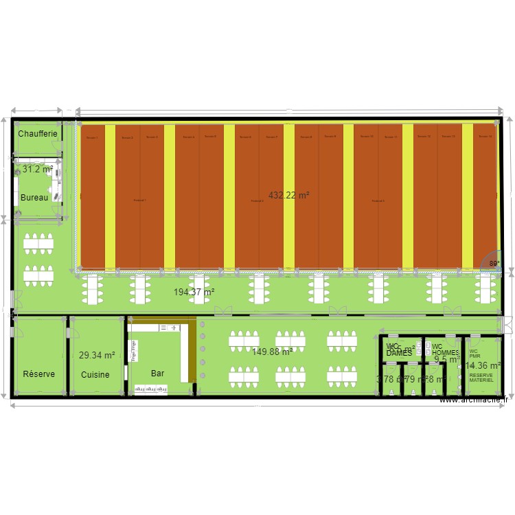 Salle Jauche. Plan de 0 pièce et 0 m2